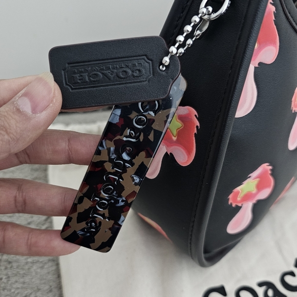 Authentic Coachtopia Ergo Black Bag with Pink Mushroom Design - Picture 2 of 16